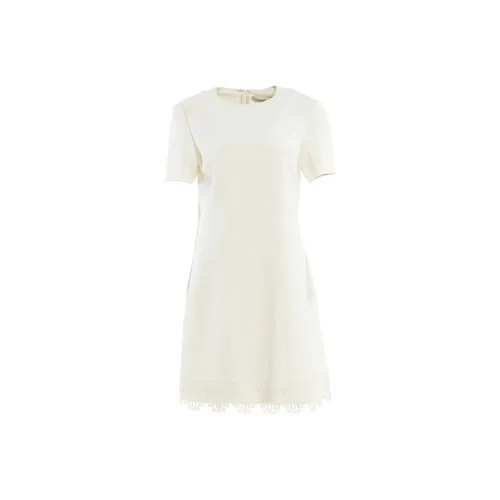 BESIONIA SS24 Короткое платье с короткими рукавами женское цвет экрю