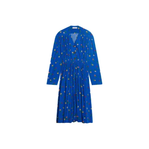 BALENCIAGA Blue Женские Длинные Платья с Рукавами