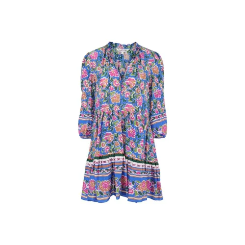 Veronica Beard SS24 Длинное платье с длинными рукавами женское многоцветное