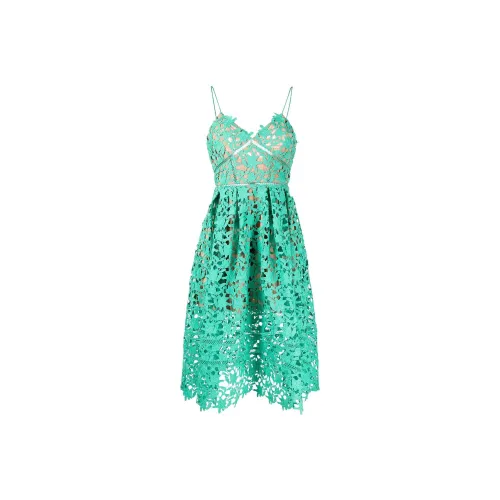 Self Портрет Зеленое Женское Платье без Рукавов