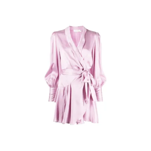 Zimmermann Розовый Женские Длинные Платья с Рукавами