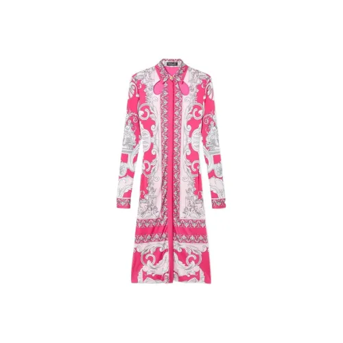 FANSIZHE VERSACE FW22 Длинное платье с длинными рукавами женское розовое