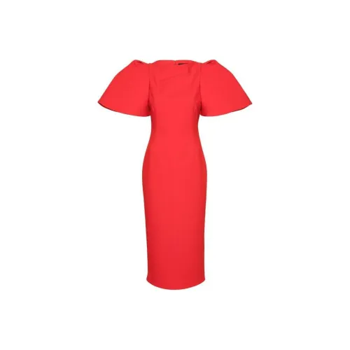 SOLACE LONDON SS24 Короткое платье с короткими рукавами женское красное