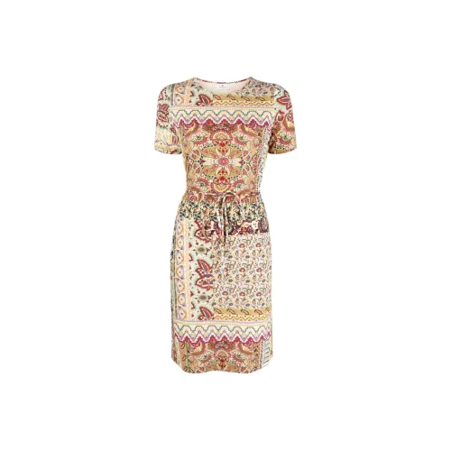ETRO Светло-янтарные Женские Короткие Платья с Рукавами