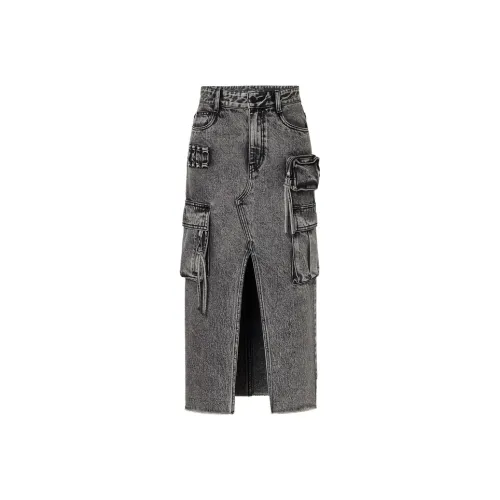 MOCO Denim Длинная Юбка Женская Черная