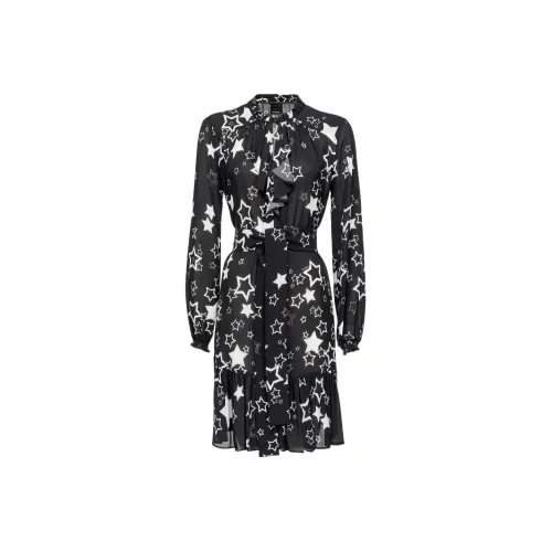 PINKO Черное Женское Длинное Платье с Рукавами