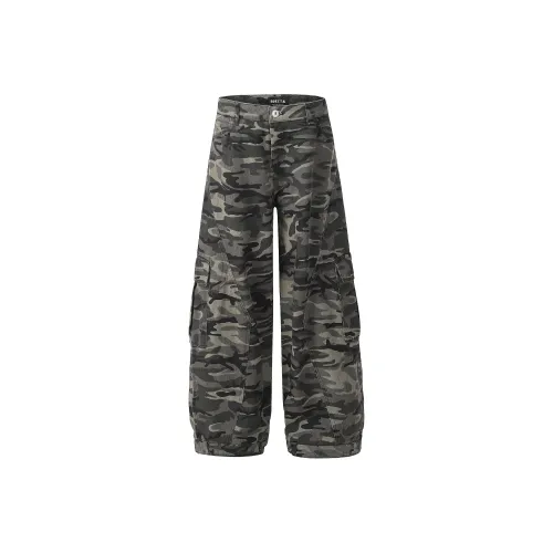 WAYHWEI Повседневные брюки Женские Камуфляж Серый