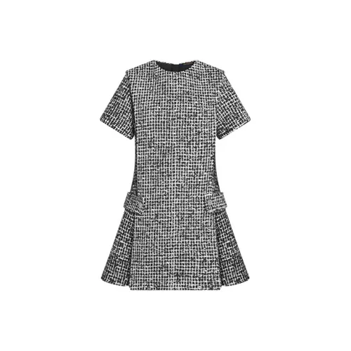 LOUIS VUITTON Короткое платье с короткими рукавами женское серое