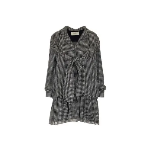 CELINE Длинное платье с длинными рукавами женское черное