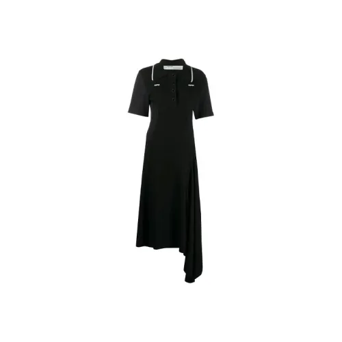 Off Белый Ss20 Черный Женские Короткие Платья с Рукавами