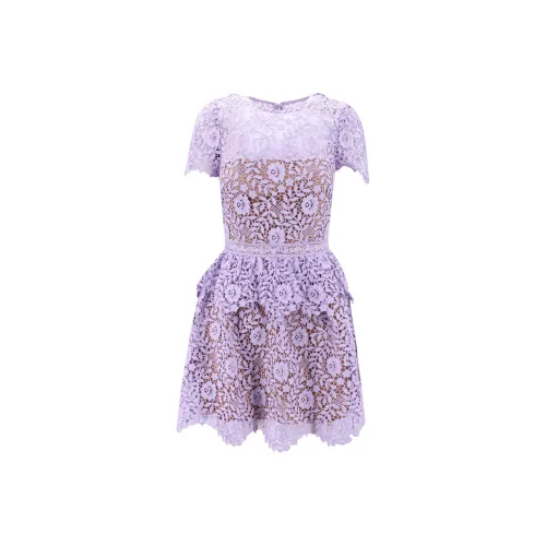 Self Портрет Фиолетовый Женские Короткие Платья с Рукавами