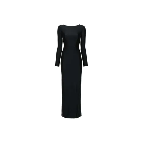 Atu Body Couture Черное Женское Длинное Платье с Рукавами