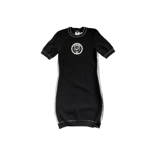 CHANEL Короткий рукав Платье Лето Женское Черное