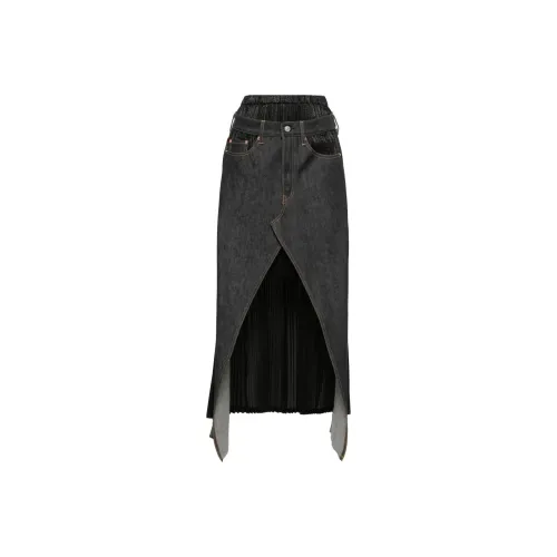 JUNYA WATANABE Denim Long Skirt Women's Black