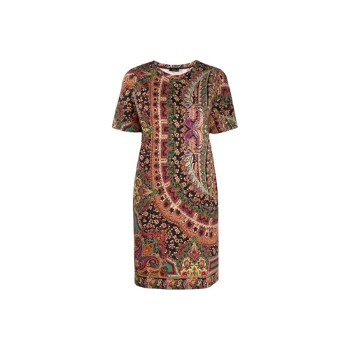 ETRO Умбра Женские Платья с Коротким Рукавом