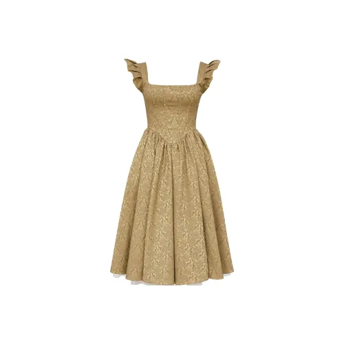 HOUSE OF CB Alessandra Короткий рукав Платье Женское Золото Золото