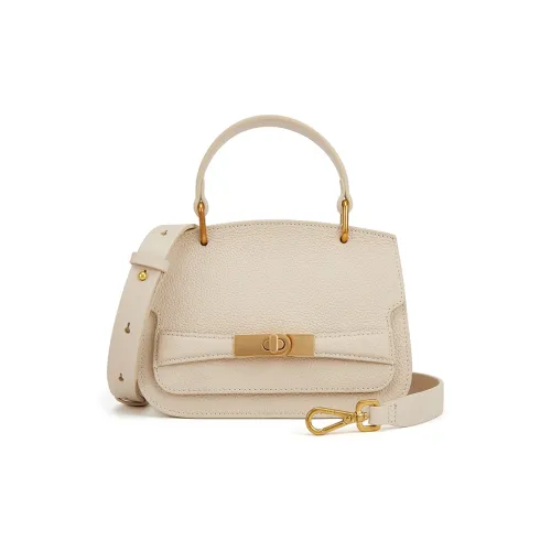 ELLE Сумка из крупнозернистой текстуры коровьей кожи белый серый