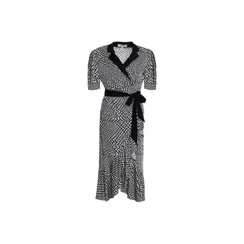 BESIONIA SS22 Короткий рукав Платье Женское Черно-белое