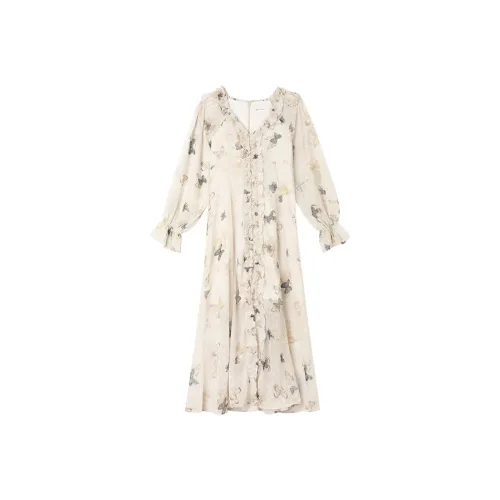 PAPERLLL Длинное платье с длинными рукавами женское