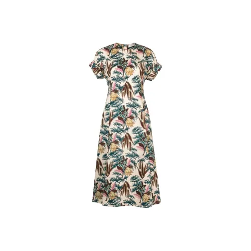 Ulla Johnson Короткое платье с короткими рукавами женское зеленое