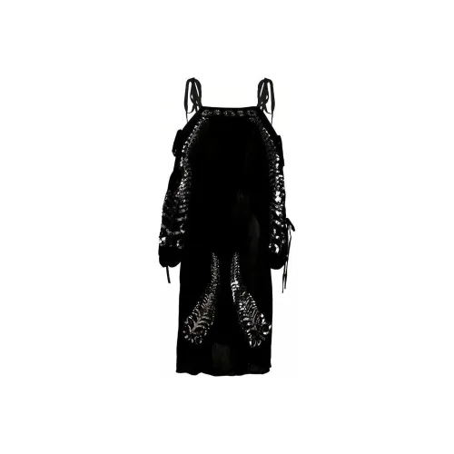 PRADA Черное Женское Длинное Платье с Рукавами
