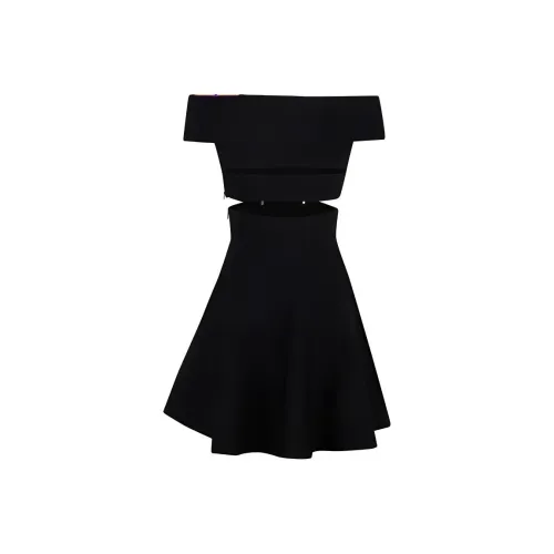 Alexander McQueen Black Женские Короткие Платья с Рукавами