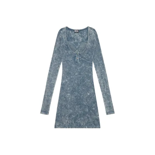 DIESEL Blue Женские Длинные Рукава Платья