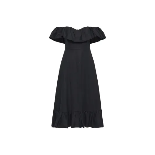 ARITZIA WILFRED Marmion Linen Dress Короткий рукав Платье Женское Темная ночь Темно-синий Темная ночь Морской