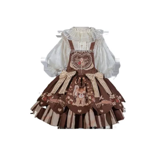 Asleep Townlet Многоцветное Женское Длинное Платье с Рукавами