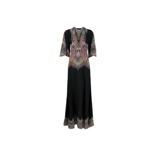 ETRO Черное Женское Короткое Платье с Рукавами