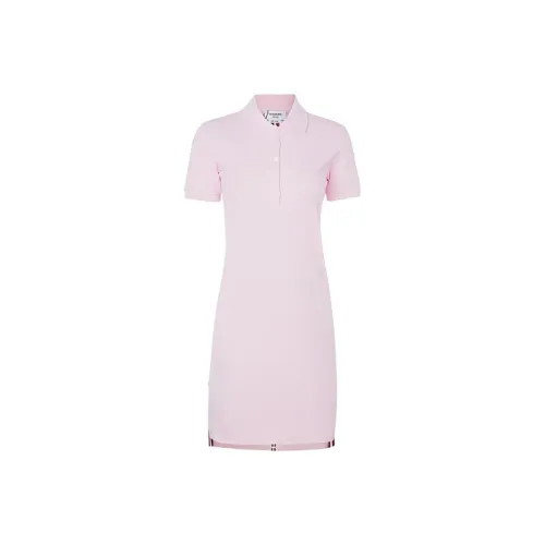THOM BROWNE Розовые Женские Короткие Платья с Рукавами