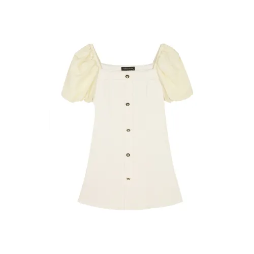 EIDOLON GRAIN Абрикос Женские Короткие Платья с Рукавами