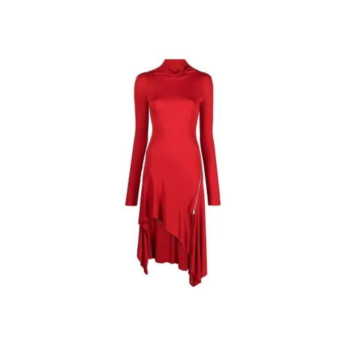 Blumarine POPPY Red Женские Длинные Платья с Рукавами