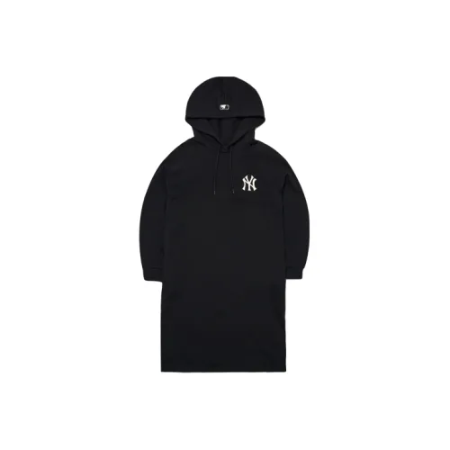 MLB Нью-Йорк Янкис Черное Женское Длинное Платье с Рукавами