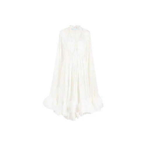 Lanvin Белое Женское Длинное Платье с Рукавами