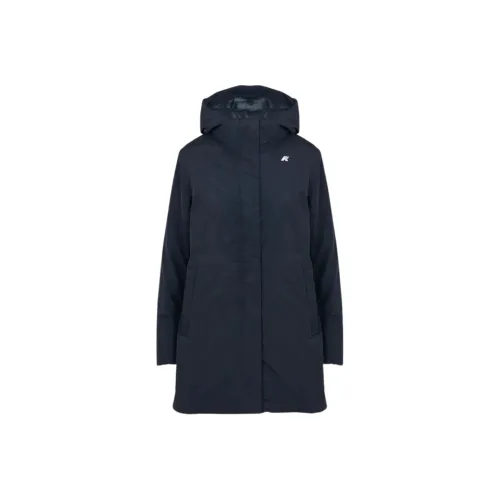 K WAY Хлопковый пуховик женский темно-синий