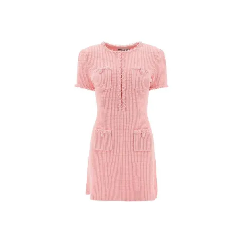 Self Portrait Короткий рукав Платье Женское Розовый