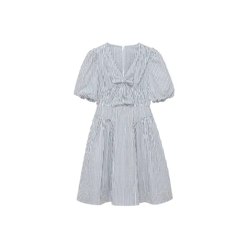 D'zzit Короткий рукав Платье Женское Темно-синий