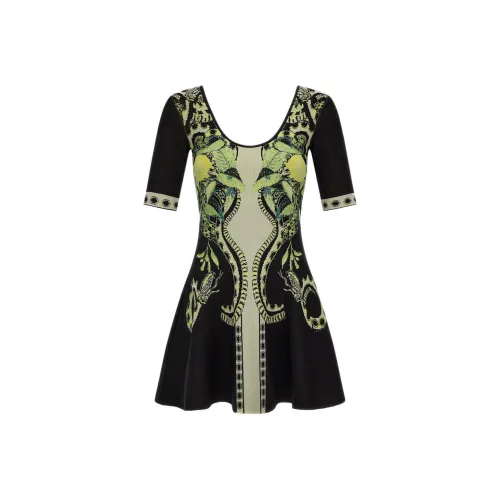Roberto Cavalli SS24 Короткий рукав Платье Женское Многоцветное