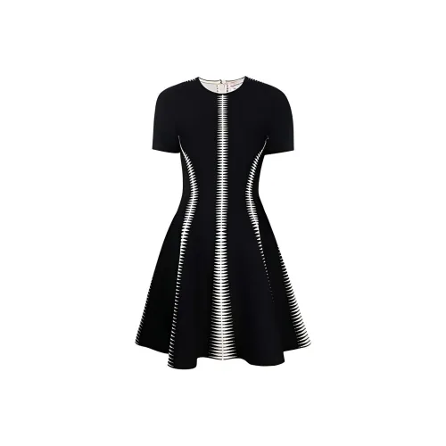 Alexander McQueen SS22 Короткий рукав Платье Женское Черное