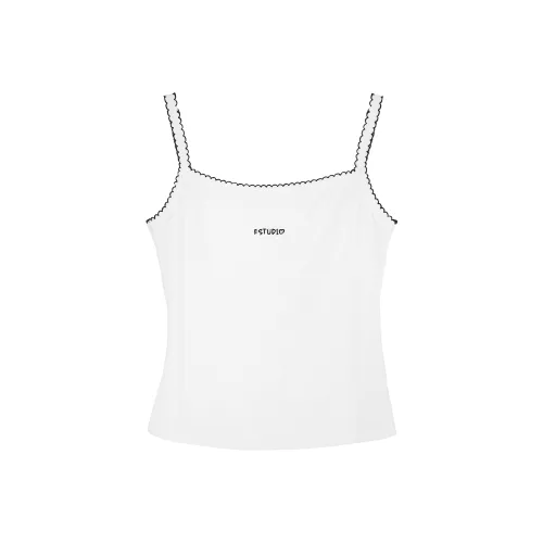 Fstudio Корейский стиль Маленький Коммутирование Отделение Топ на бретелях Женская Белый