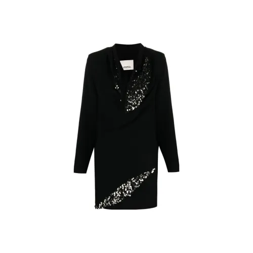 ISABEL MARANT Черное Женское Длинное Платье с Рукавами