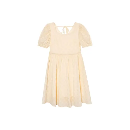 Hush Puppies Короткий рукав Платье Женское Абрикосовое