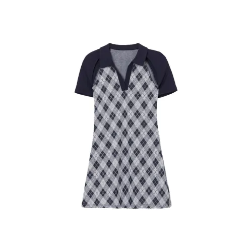 WESTLINK Короткое платье с короткими рукавами женское синее