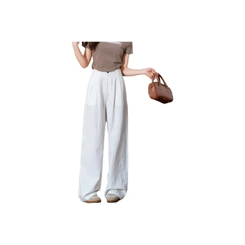 Tonlion Повседневные брюки Женские Натуральный белый