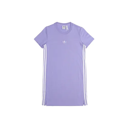 Adidas Originals Короткий рукав Платье Женское Ярко-фиолетовое