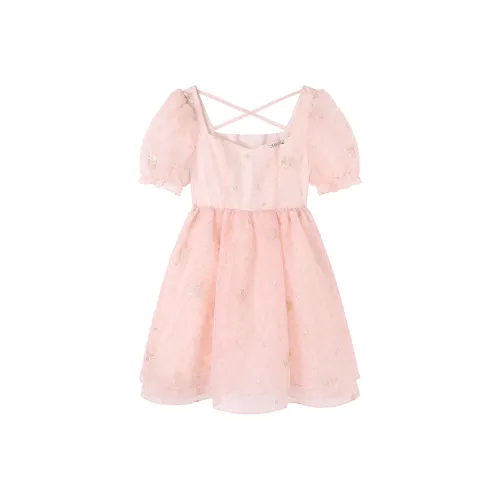 INEED I.T Sweet Dreamland Series Светло-розовый Женские Короткие Платья с Рукавами