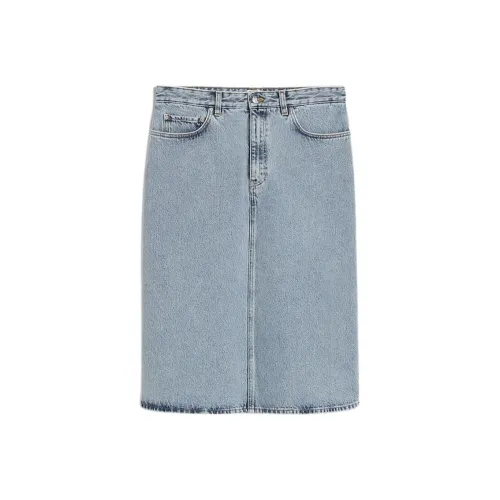 TOTEME Деним Длинная Юбка Женская Аква-Синий