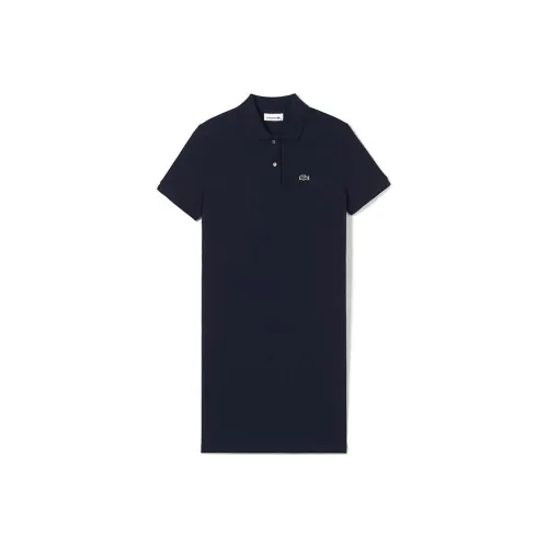 LACOSTE Темно-синий Женские Платья с Коротким Рукавом
