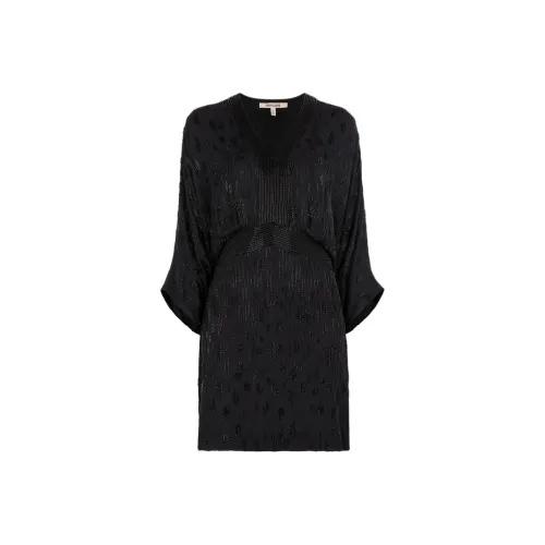 Roberto Cavalli SS24 Длинное платье с длинными рукавами женское черное